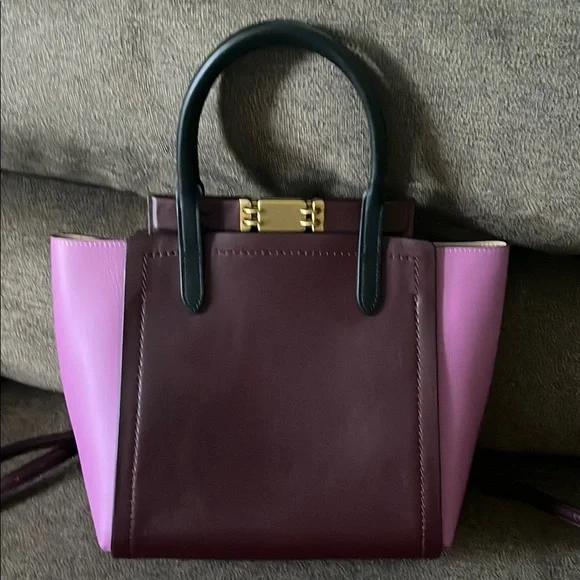 Coach Pink and Brown Satchel with Gold Accents - Picture 9 of 16